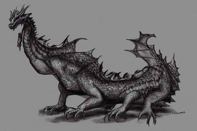 Prompt: full body dragon by Ciruelo Cabral