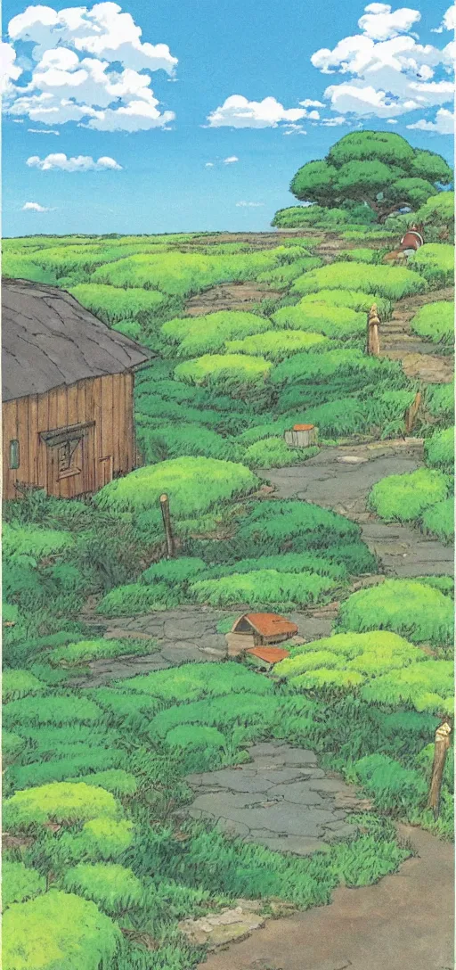 Prompt: country side on the ocean coast by studio ghibli, peaceful, serene, beautiful