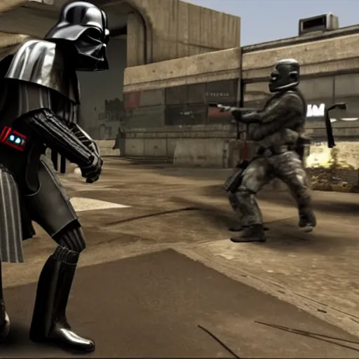 Image similar to Darth Vader in Call of Duty Modern Warfare 2