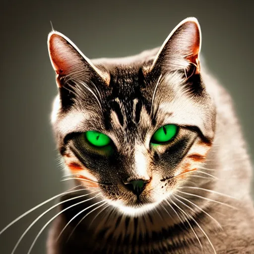 Image similar to cat soldier in call of duty warzone 4k, complete heterochromia brown and green eyes, high detail, high-resolution photograph, professional photography, ultra-detail