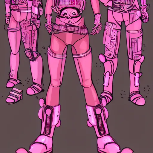 Image similar to cyberpunk pink easter bunnyas the leader of a futuristic communist nation, cybernetics, sharp lines, digital, artstation, colored in