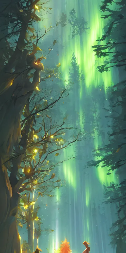 Prompt: divine forest of light, aurora, behance hd artstation by jesper ejsing by rhads, makoto shinkai and lois van baarle, ilya kuvshinov, ossdraws