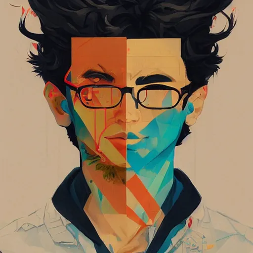 Prompt: Lord Genome profile picture by Sachin Teng, asymmetrical, Organic Painting , Matte Painting, geometric shapes, hard edges, graffiti, street art:2 by Sachin Teng:4