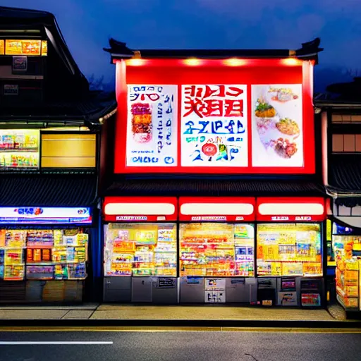 Prompt: photo of Japanese convenience store at night