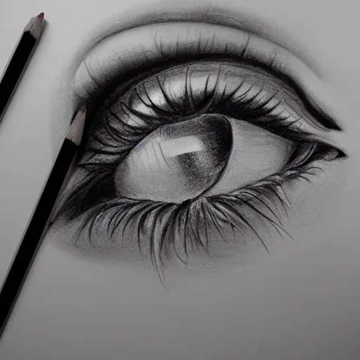 Image similar to extremely detailed pencil sketch of an eye