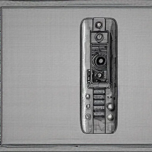 Image similar to blueprints of the first phone, illustrated by leonardo da vinci, trending on artstation, 4 k digital art, polycount