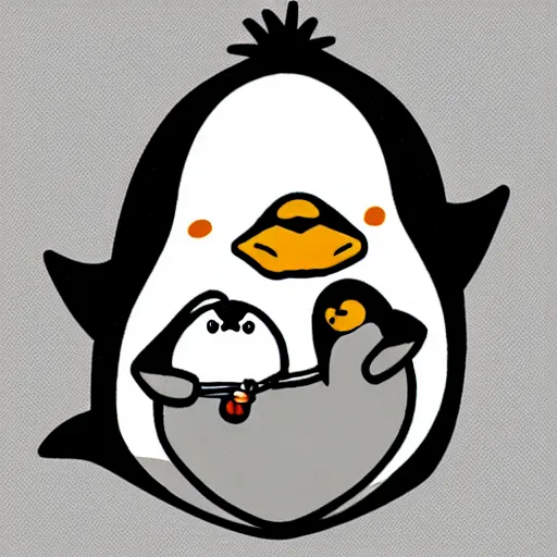 Prompt: a penguin riding a poring from ragnarok online, cartoon, kawaii,