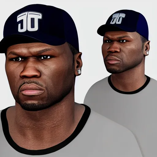 Prompt: 50 cent 3D model character from Gta 5