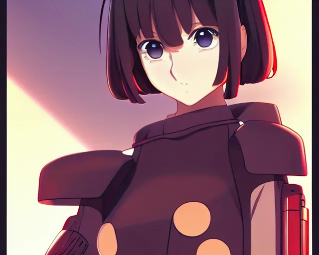 Image similar to anime visual, star wars imperial army beautiful girl android, cute face by yoh yoshinari, katsura masakazu, studio lighting, dynamic pose, dynamic perspective, strong silhouette, anime cels, ilya kuvshinov, cel shaded, crisp and sharp, rounded eyes, moody