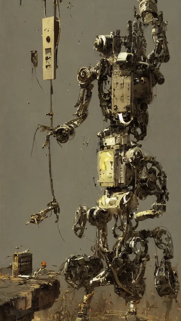 Prompt: robot painting a robot on canvas, intricate, highly detailed, photorealistic, film still, by carl spitzweg, ismail inceoglu, vdragan bibin, hans thoma, greg rutkowski, alexandros pyromallis, huang guangjian and gil elvgren and sachin teng