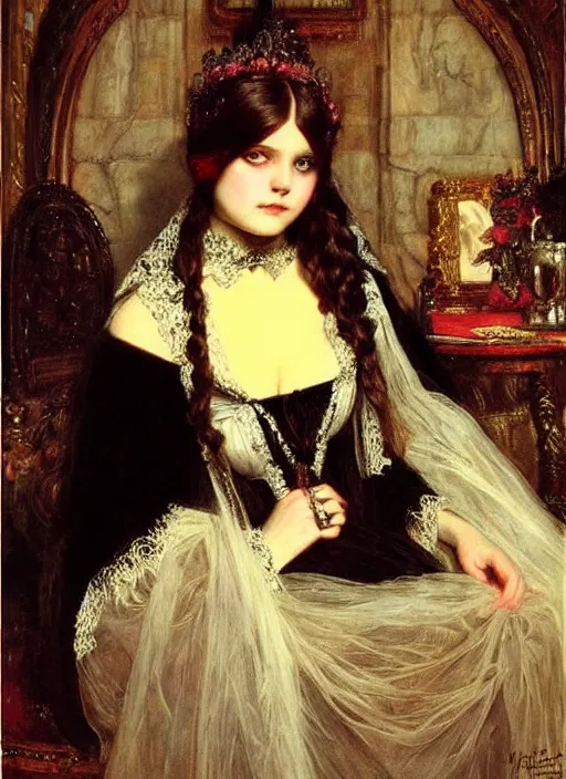 Prompt: ( ( gothic # ) ) princess portrait. by william henry hunt * *!!, highly detailded