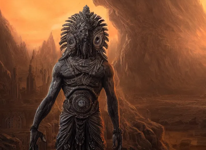 Prompt: A highly detailed matte painting of a dark matter god, film, digital art