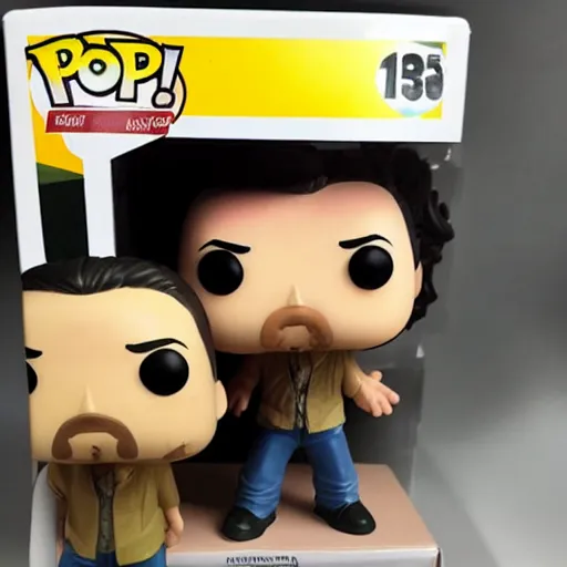 Prompt: A funko pop of Rick from the walking dead