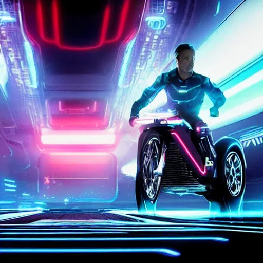 Image similar to A still from the Tron: Legacy (2010) reboot, directed by Mark Ryden