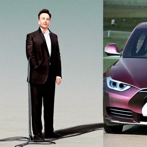 Prompt: elon musk as mr. bean