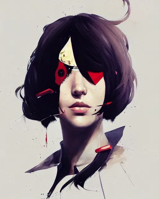 Image similar to a ultradetailed beautiful painting of a stylish woman with an eyepatch over her left eye, by conrad roset, greg rutkowski and makoto shinkai trending on artstation