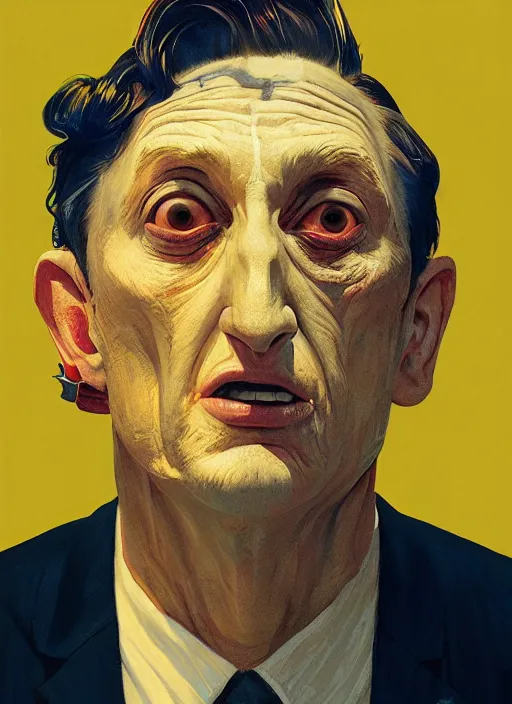 Prompt: portrait of Tim Robinson from I Think You Should Leave (2019), detailed, coherent, painted by Edward Hopper, Wayne Barlowe, James Gilleard, airbrush, art by James Jean