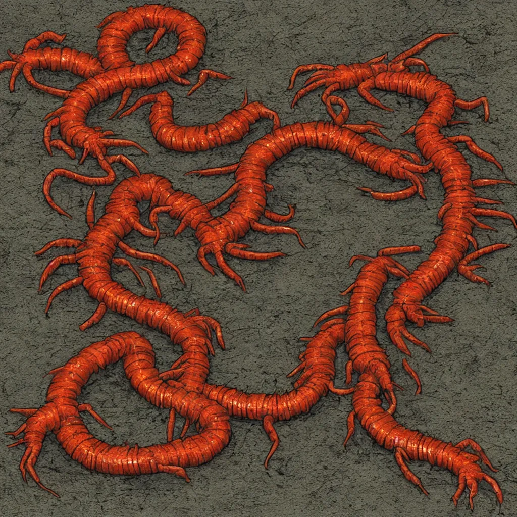 Prompt: horrific and vile centipede monster