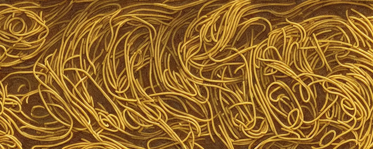 Prompt: ancient manuscripts detailing spaghetti, fine detail