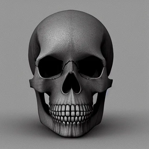 Prompt: abstract 3D Object of a skull from a blender render