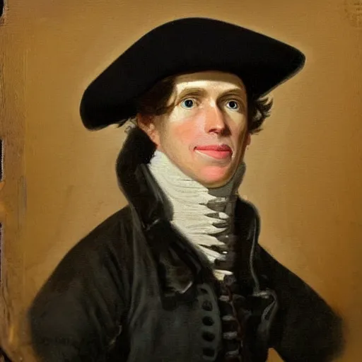 Image similar to An 18th century oil painting of Jerma985, portrait of Jerma985, grainy, realistic, very realistic, hyperrealistic, highly detailed, very detailed, extremely detailed, very neat, very epic, very cool, detailed, trending on artstation