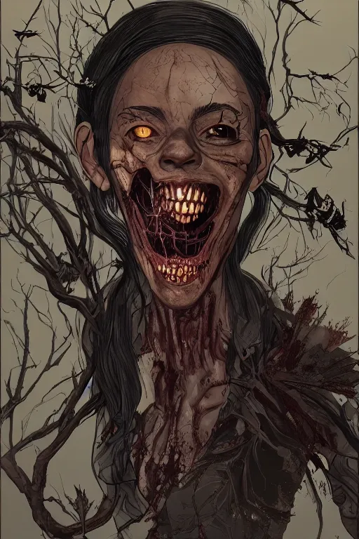 Image similar to malakai black in sleepy hollow, full body, big two toned eyes, teeth gritted, horror, intricate details, cinematic, epic, realistic, anatomy, tomer hanuka, uplight, artstation, photorealistic, scary