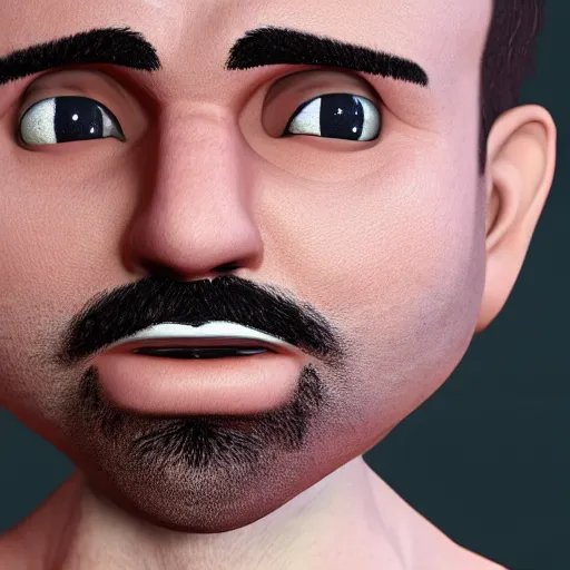 Image similar to tomato with realistic human face, facial hair, hair, 4k, super detailed, realistic, photorealistic, 4k