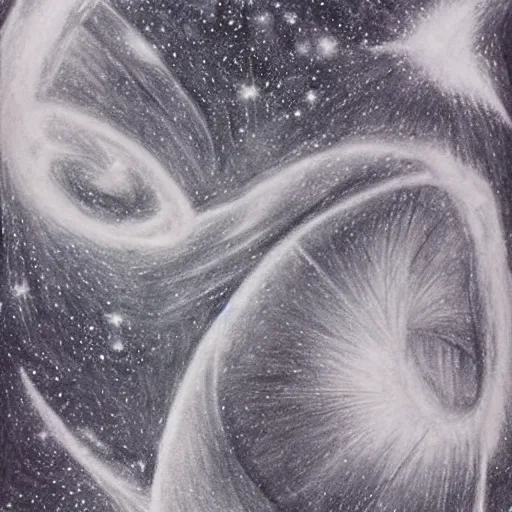 Image similar to galaxies, pencil drawing