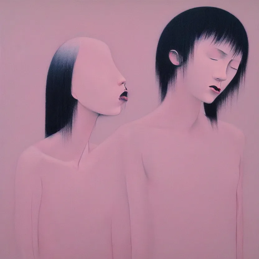 Image similar to neo - pop fine art western figurative painting with modern music culture influences by yoshitomo nara in an aesthetically pleasing natural and pastel color tones