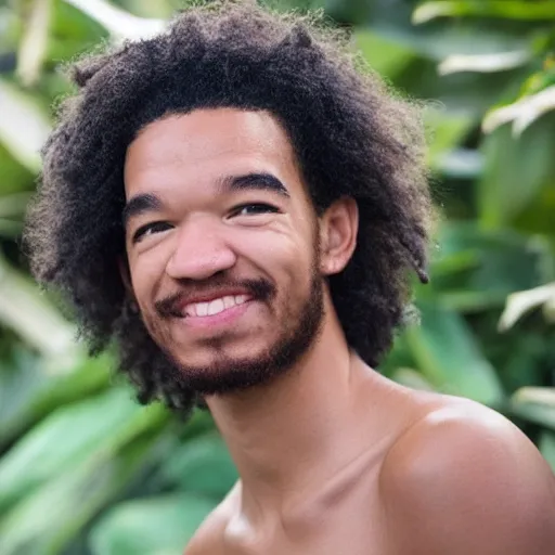 Prompt: justice smith in hawai photo realistic