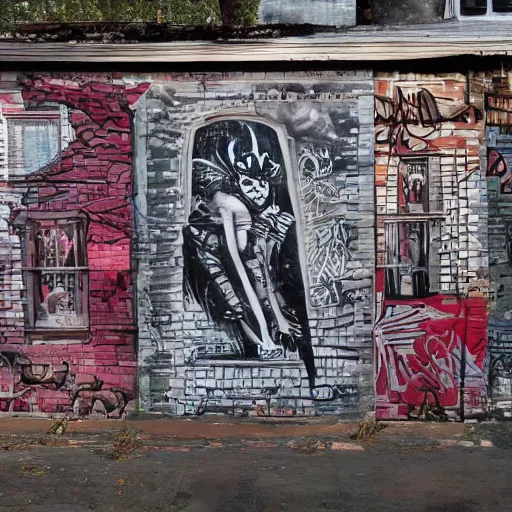 Image similar to transylvanian folk art, in the style of graffiti, made by phlegm