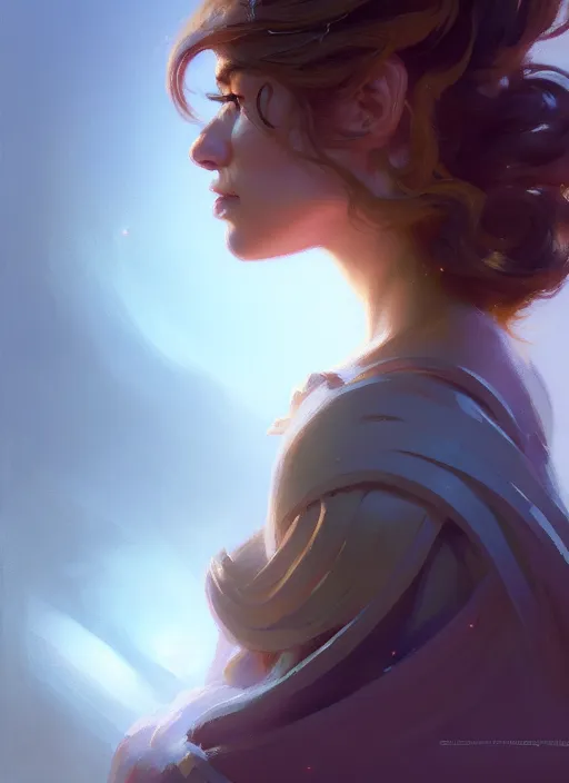 Image similar to side portrait, imogen poots, paladin, gloomhaven, organic painting, hard edges, luminescent, octane render, by greg manchess, huang guangjian, gil elvgren, sachin teng, greg rutkowski, jesper ejsing, rhads, ilya kuvshinov, cushart krenz