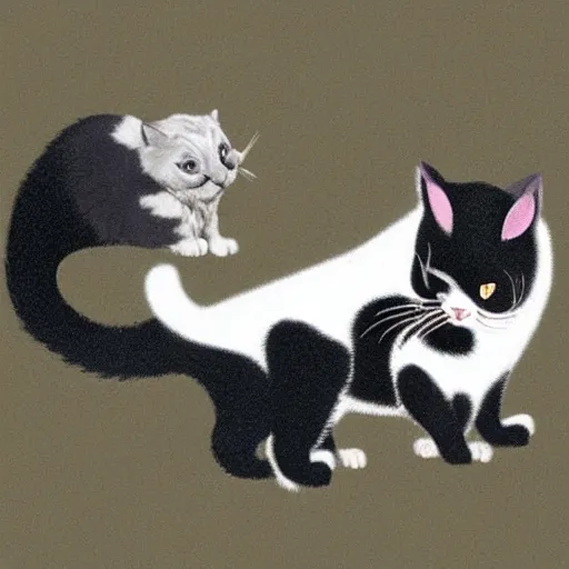 Image similar to cat and skunk chimera