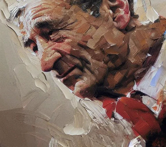 Image similar to a hyper-detailed oil painting of Robert DeNiro by Craig Mullins