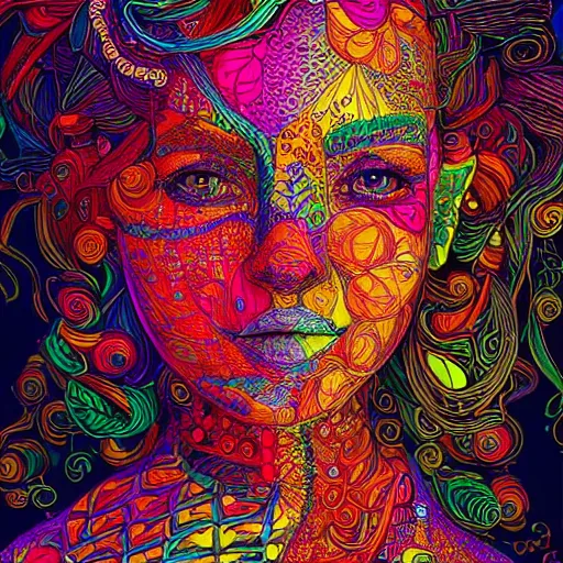 Image similar to the portrait of a beautiful young woman partially made up of peppers of all colors, an ultrafine detailed illustration by james jean, intricate linework, bright colors, final fantasy, behance contest winner, vanitas, angular, altermodern, unreal engine 5 highly rendered, global illumination, radiant light, detailed and intricate environment