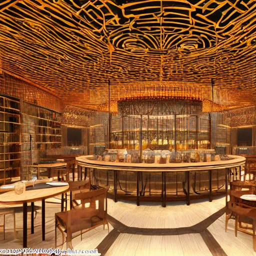 Prompt: a beautiful hyperdetailed interior render of roasted string hotpot restaurant restaurant yan'an, from china, with merchant logo, fine delicate structure, chinese style, victo ngai, 4 k hd