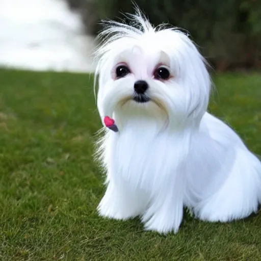 Prompt: cute little anthropomorphic maltese terrier like a gandalf the white