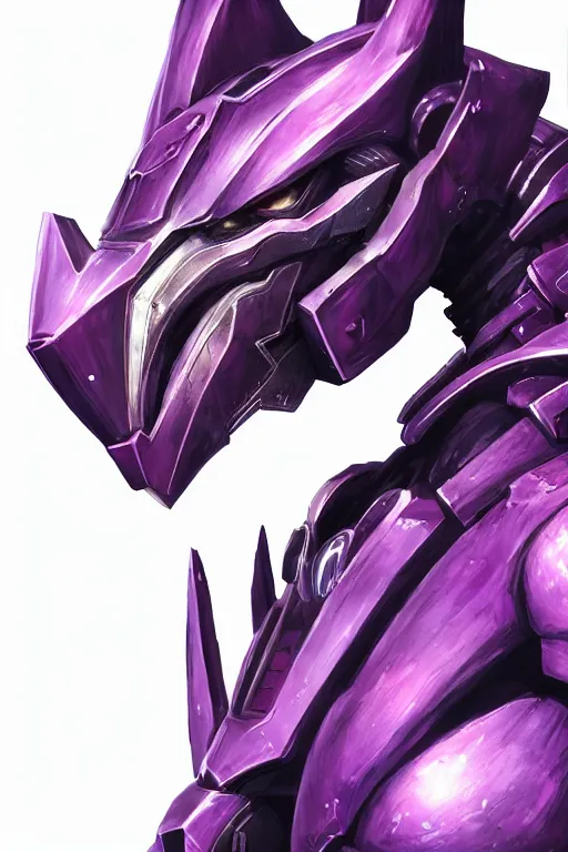 Image similar to bust shot, hyperdetailed realistic elegant beautiful stunning giant robot mecha hot female goddess dragon, sharp spines, sharp metal ears, smooth purple eyes, smooth fuschia skin, smooth silver armor, nebula size, space, epic proportions, epic scale, warframe fanart, macro giantess, furry art, dragon art, goddess art, giantess art, furaffinity, octane