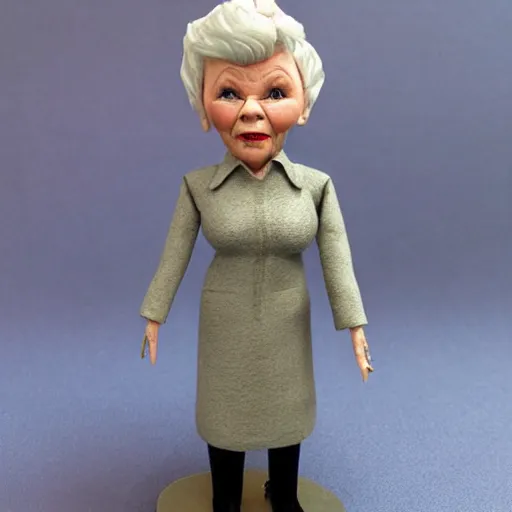 Image similar to judy dench, stop motion vinyl figure, plastic, toy