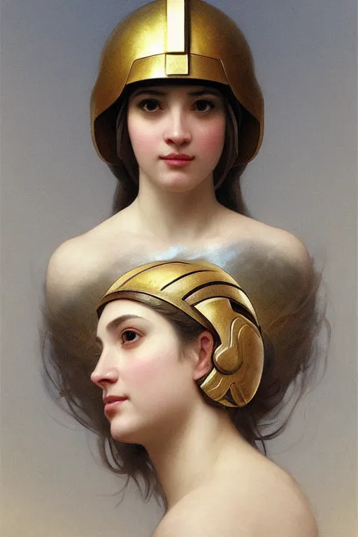 Prompt: soft light portrait of the beautiful chonky greek goddess, athena, wearing a corinthian helmet. wrapped in swirls in the air, soft light, digital art by ruan jia and mandy jurgens and artgerm and william - adolphe bouguereau, by jean - leon gerome, highly detailed, trending on artstation, award winning,