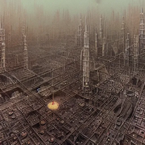 Image similar to photo of a futuristic city made of electronic components by hr giger and zdzislaw beksinski. Very detailed 8k