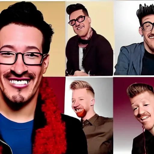 Image similar to a fusion of Markiplier and Macklemore