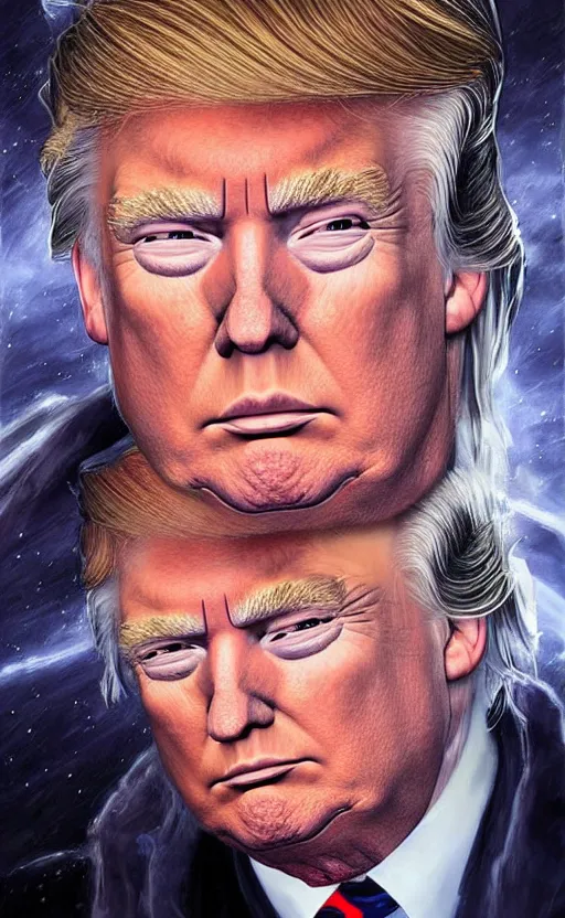 Image similar to « a beautiful donald trump as a sith lord portrait, very realistic, trending on artstation »