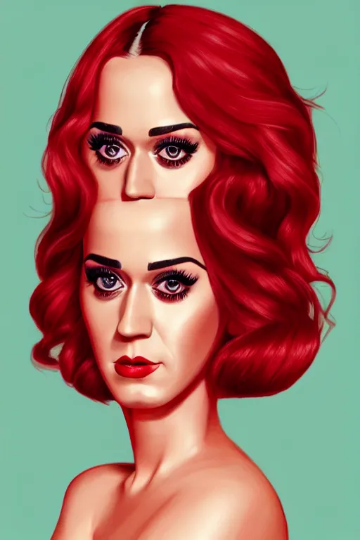 Image similar to katy perry in a red dress, realistic portrait, symmetrical, highly detailed, digital painting, artstation, concept art, smooth, sharp focus, illustration, cinematic lighting