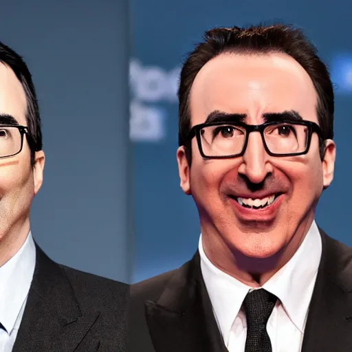 Image similar to john oliver and nicolas cage as siamese twins