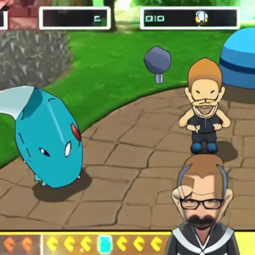Image similar to Walter White in a Pokémon wild encounter, screenshot