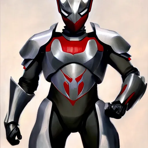 Image similar to greg manchess portrait painting of armored spiderman ultraman grey fox from metal gear cyborg gay japanese - american hybrid as overwatch character, medium shot, asymmetrical, profile picture, organic painting, sunny day, matte painting, bold shapes, hard edges, street art, trending on artstation, by huang guangjian and ail elvgren and sachin teng