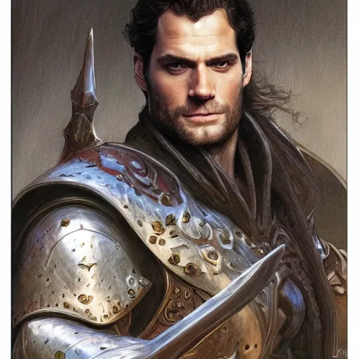 Image similar to Henry Cavill as a fantasy D&D character, portrait art by Donato Giancola and James Gurney, digital art, trending on artstation