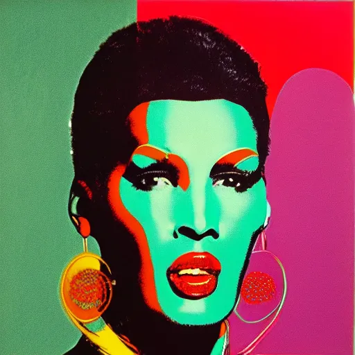 Image similar to grace jones by andy warhol