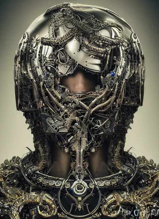 Image similar to portrait of futuristic king arthur knight medusa cyborg, kintsugi, x - ray, steam and cyberpunk, modern fine art, fractal, intricate, elegant, highly detailed, digital photography, subsurface scattering, by jheronimus bosch and james jean,